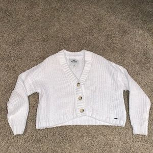 White Hollister cropped sweater